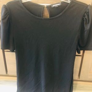 Express Black Puff Sleeve Top